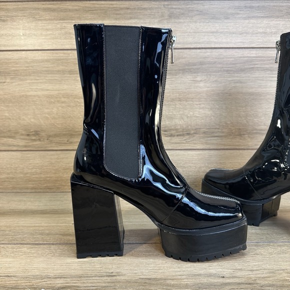 POSTER GIRL Toxic Behavior Platform Chelsea Boots Size 9 Chunky Black Dolls Kill - Picture 9 of 16